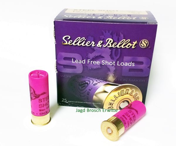Sellier & Bellot Schrotpatronen, 12/70 Steel 3,8mm 32g, 25Stck. EWB