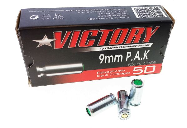 Platzpatronen Victory 9mm P. A. K. 50 Stck., Ab18